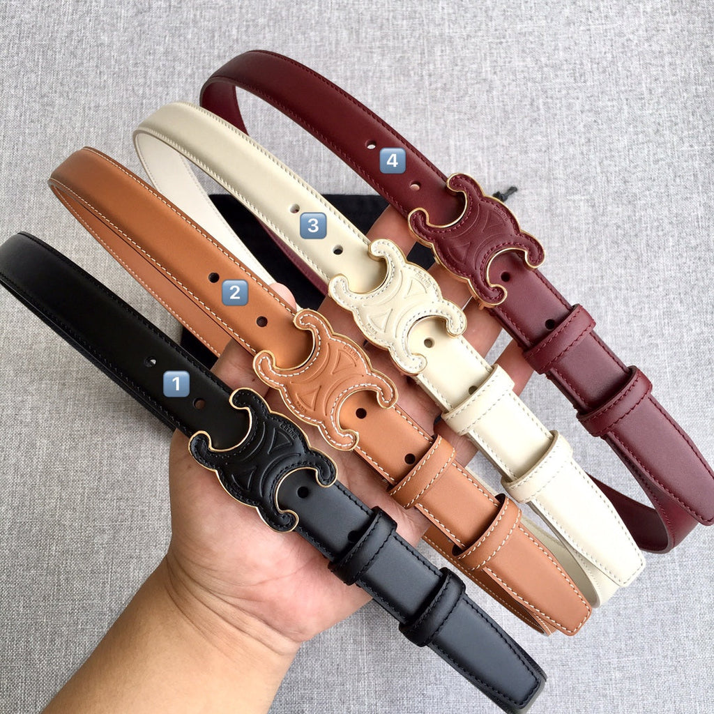 CELINE Medium Cuir Triomphe Belt 25mm Black Calfskin