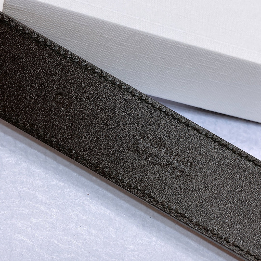 CELINE CL LARGE 35 MM BELT IN CHOCOLATE BROWN SUEDE LIGHT GOLD HARDWARE