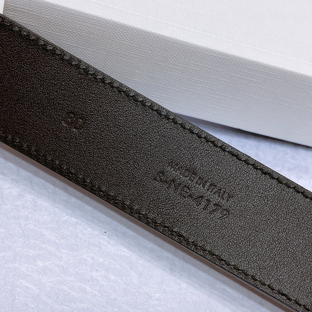 CELINE CL LARGE 35 MM BELT IN CHOCOLATE BROWN SUEDE LIGHT GOLD HARDWARE