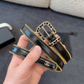 CHANEL BELT 20MM IN BLACK CALFSKIN WITH INTERWOVEN CHAIN BUCKLE ZIPPER IN TRIM GOLD HARDWARE