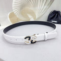 CHANEL BELT 30 MM BLACK MIX WHITE CALFSKIN WITH METAL LOGO